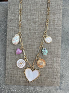GSA | MOP Heart & Mixed Charm Necklace | Vagabond | Apparel | Boutique