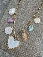 GSA | MOP Heart & Mixed Charm Necklace | Side | Vagabond | Apparel | Boutique