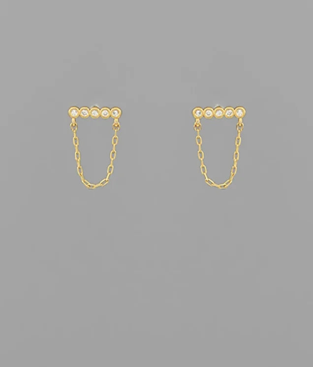 GSA | Pave Bar Link Chain Earrings | Vagabond | Apparel | Boutique
