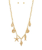 GSA | Pearl in Shell & Sealife Multi Charm Necklace | Vagabond | Apparel | Boutique