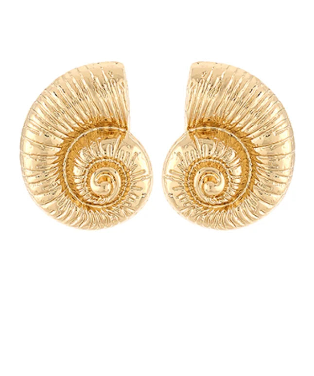 GSA | Textured Shell Shape Earring | Vagabond | Apparel | Boutique