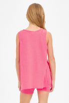 Good | Girl | Waffle | Knit | Top |Hot | Pink |  Vagabond | Apparel | Boutique