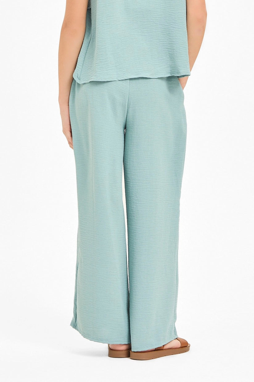 Good | Girl | Wide | Leg | Pant | Sage | Back | Vagabond | Apparel | Boutique