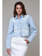 Hidden Jeans | Cropped Denim Shirt | Light Wash | Vagabond | Apparel | Boutique