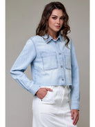 Hidden Jeans |  Cropped Denim Shirt | Light Wash | Side | Vagabond | Apparel | Boutique
