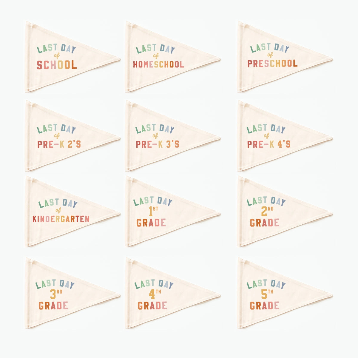 Hunny Print | First & Last Day School Flag Set | Rainbow |  Misc Last | Vagabond | Apparel | Boutique