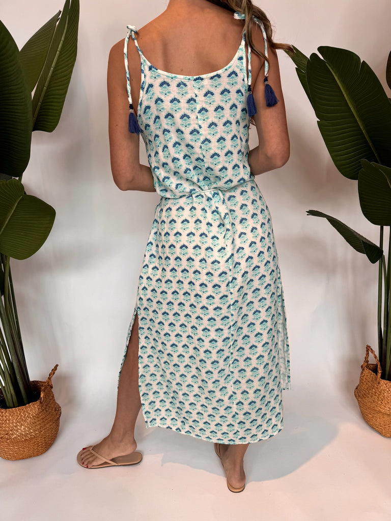 Subtle Luxury Trish Dress Artisan Blocks Blue