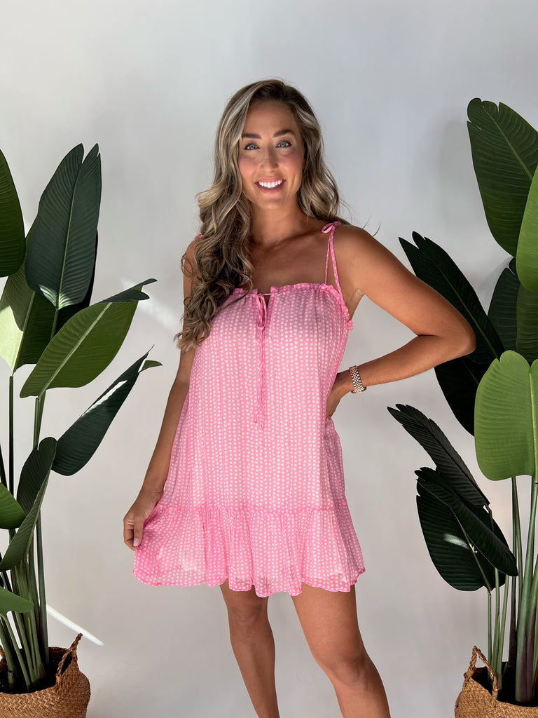 Saltwater Luxe Jayme Mini Dress Bright Pink