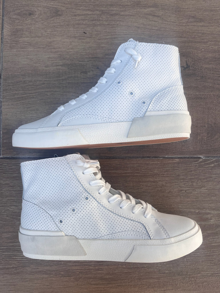 Dolce Vita Zohara Sneaker White Perforated Leather