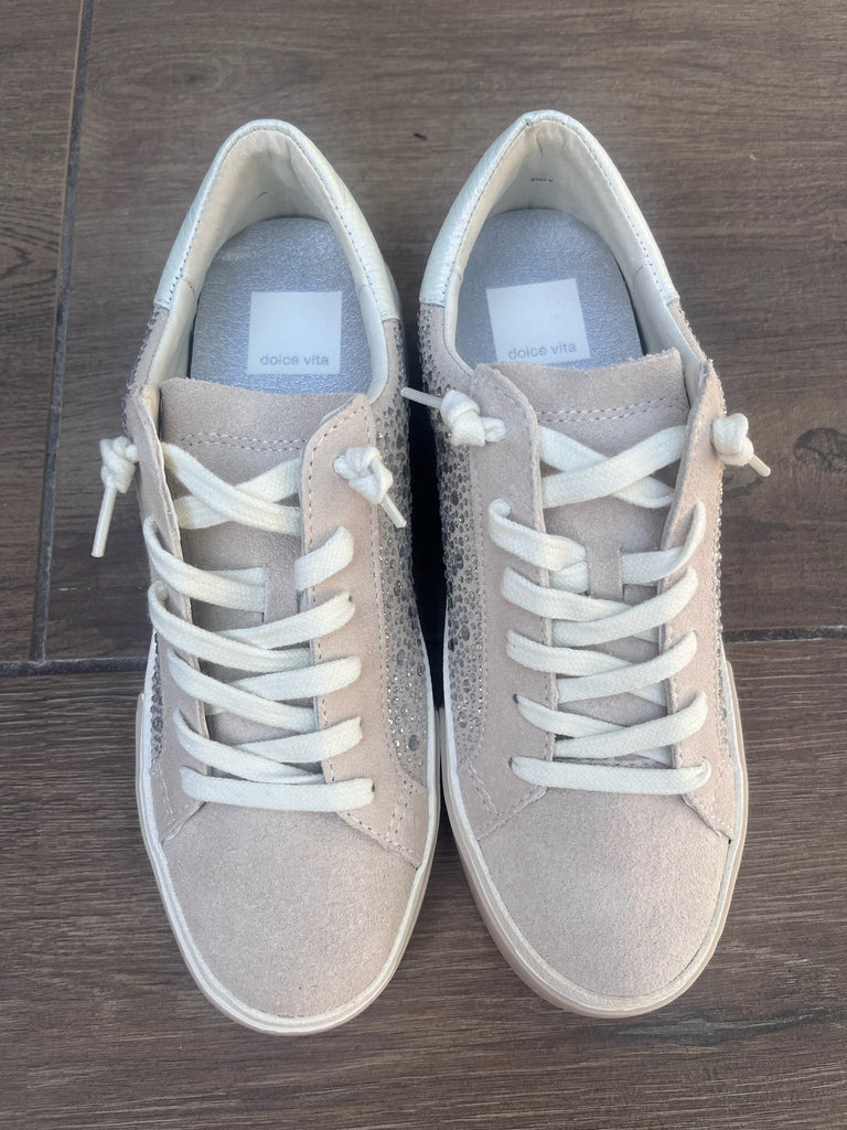 Dolce Vita Zina Crystal Sneaker Ivory/Suede