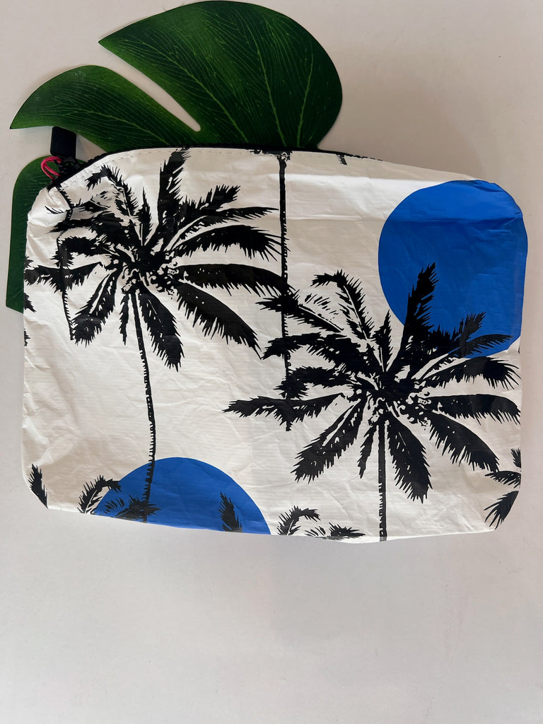 Aloha Sun Palm Small Pouch Blue