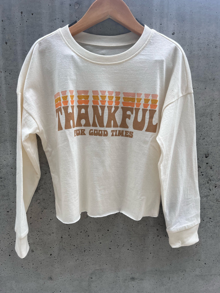 Tiny Whales Thankful Oversized LS Tee Holiday