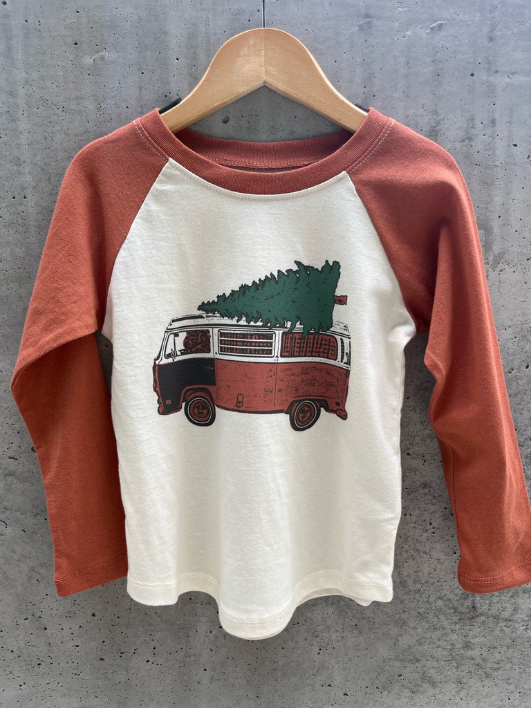 Tiny Whales Christmas Mobile LS Raglan Holiday