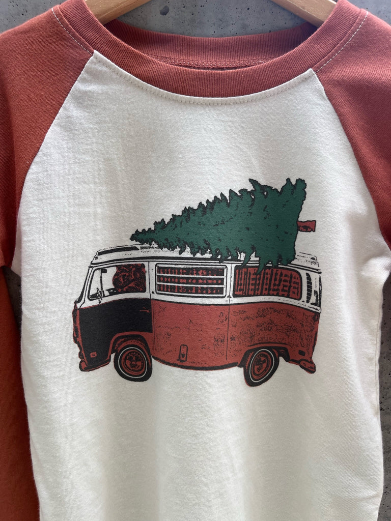 Tiny Whales Christmas Mobile LS Raglan Holiday