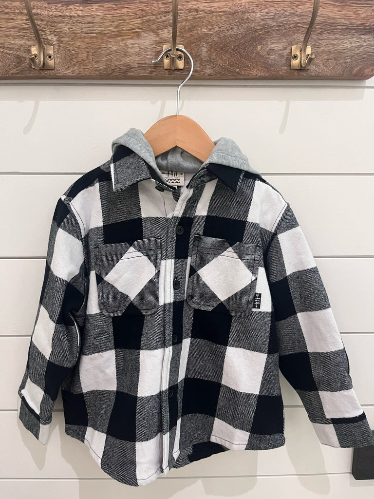 Feather 4 Arrow Upland Flannel Shacket Black