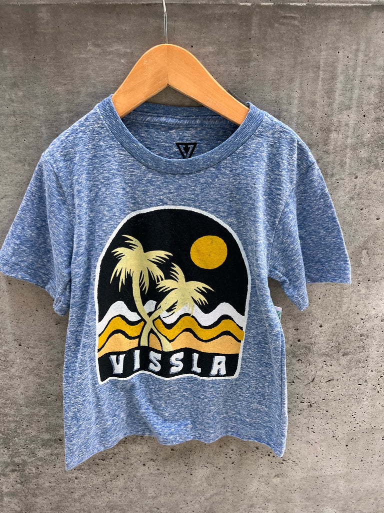 Vissla Kid Twin Palm Tee Royal Heather