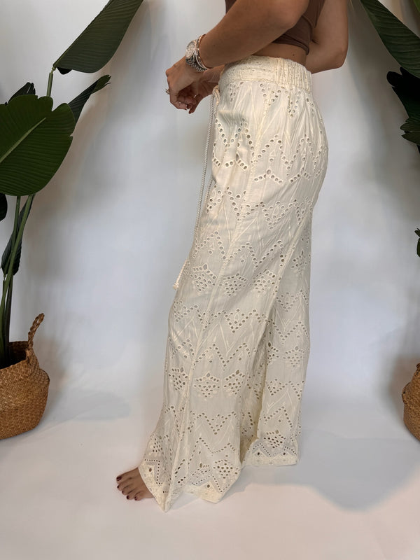 Free People Emma Embroidered Pant Tea – Vagabond Apparel Boutique