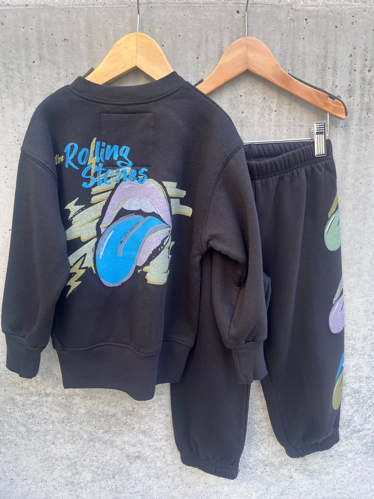 Rowdy Sprouts Rolling Stones Sweatpants Jet Black