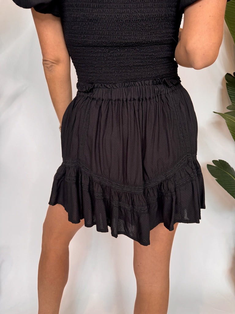 Saltwater Luxe Kai Mini Skirt Black Dobby