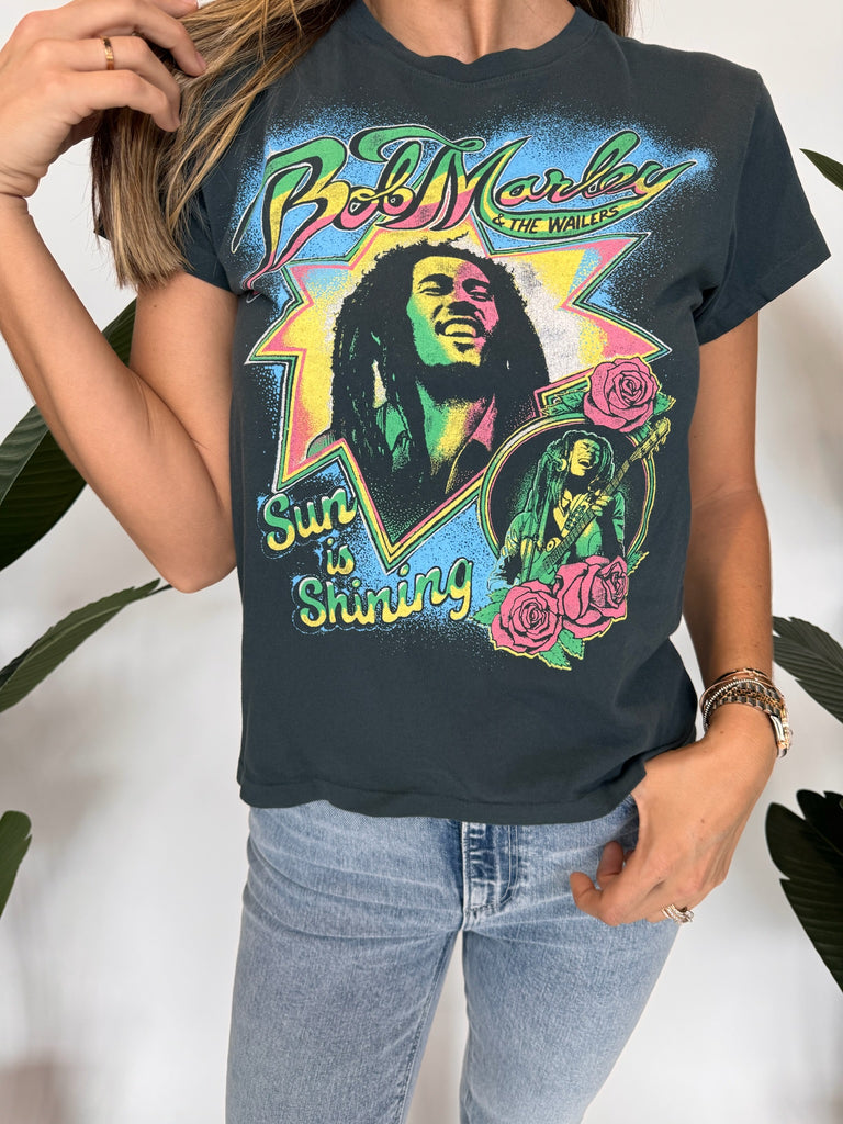 Daydreamer Bob Marley And The Wailers Sun Is Shining Tour Tee Vintage Black