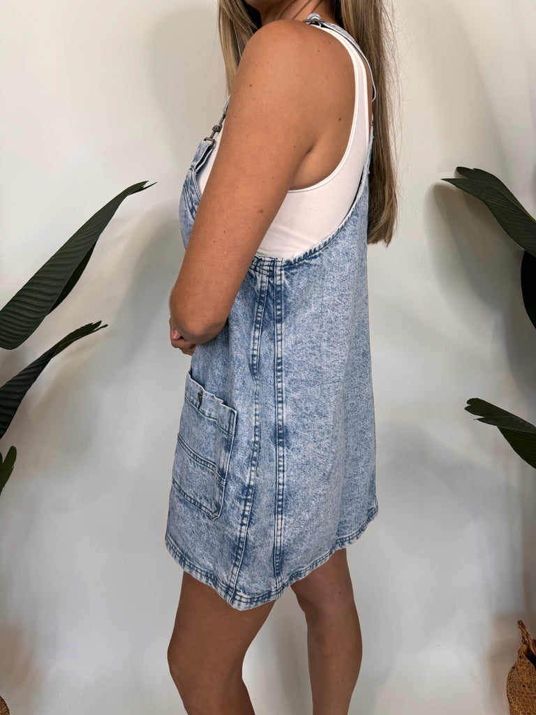 Free People Overall Mini Faded Out
