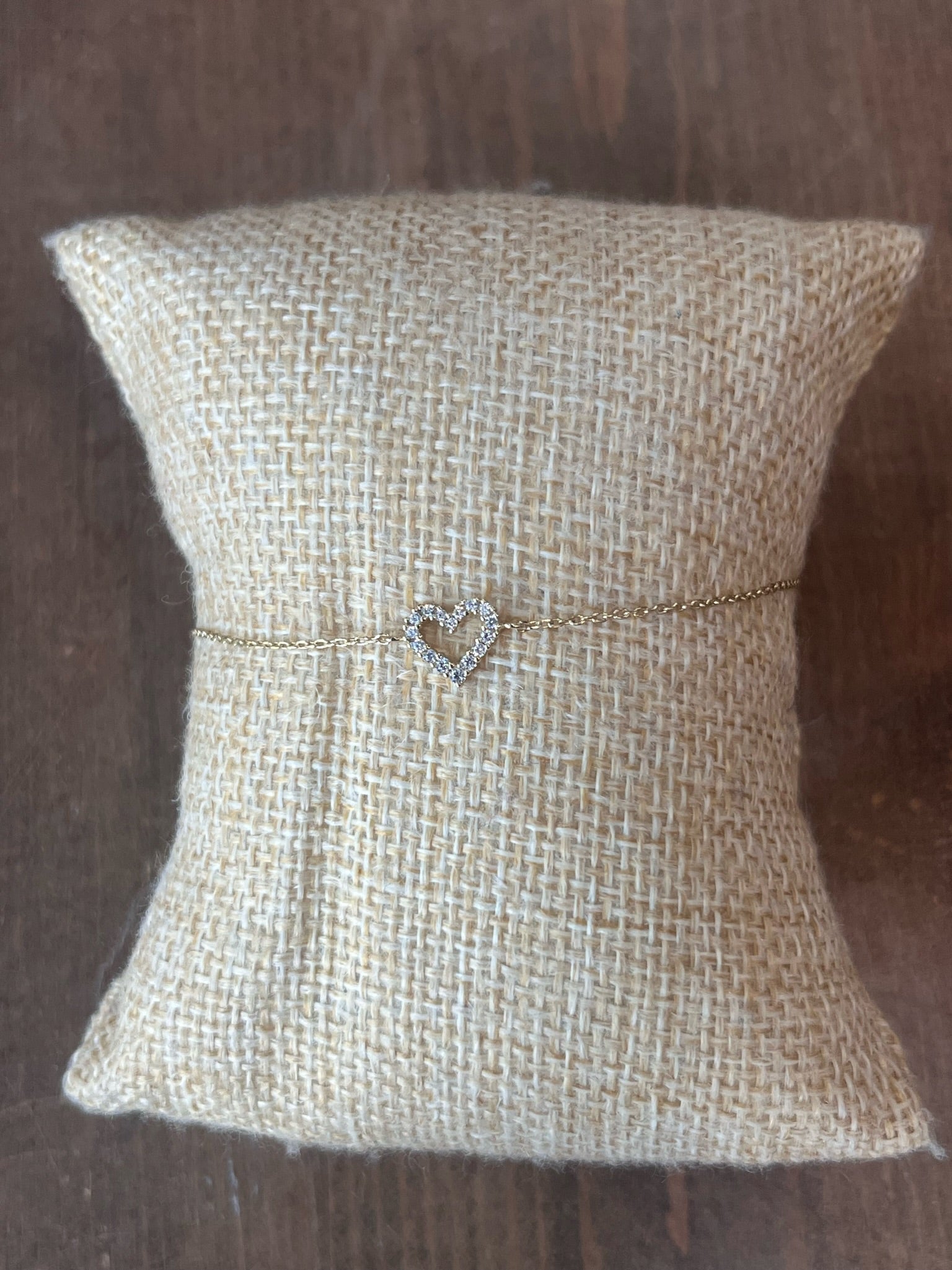 Eklexic Micro CZ Heart Bracelet 14K Gold Plated
