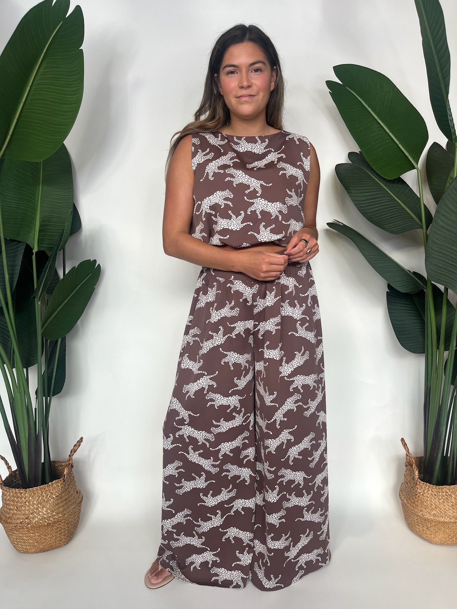 KLD Animal Print Bubble Hem Crop Top | Vagabond Apparel Boutique