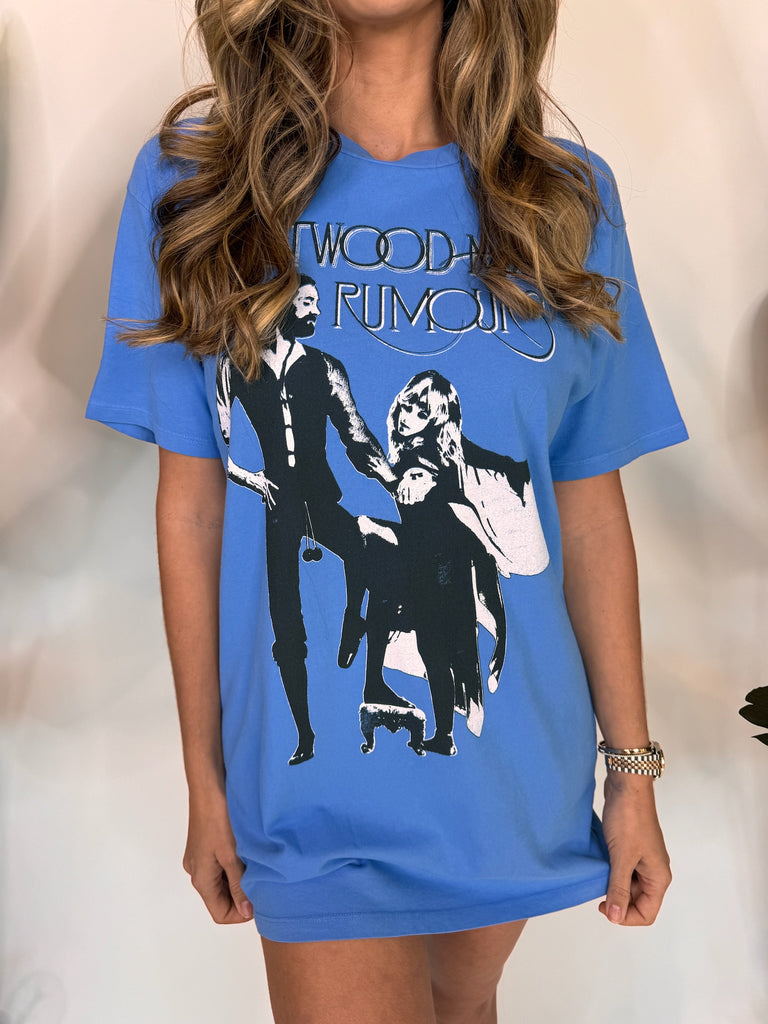 Daydreamer Fleetwood Mac Rumors Tee Dress Azure Blue