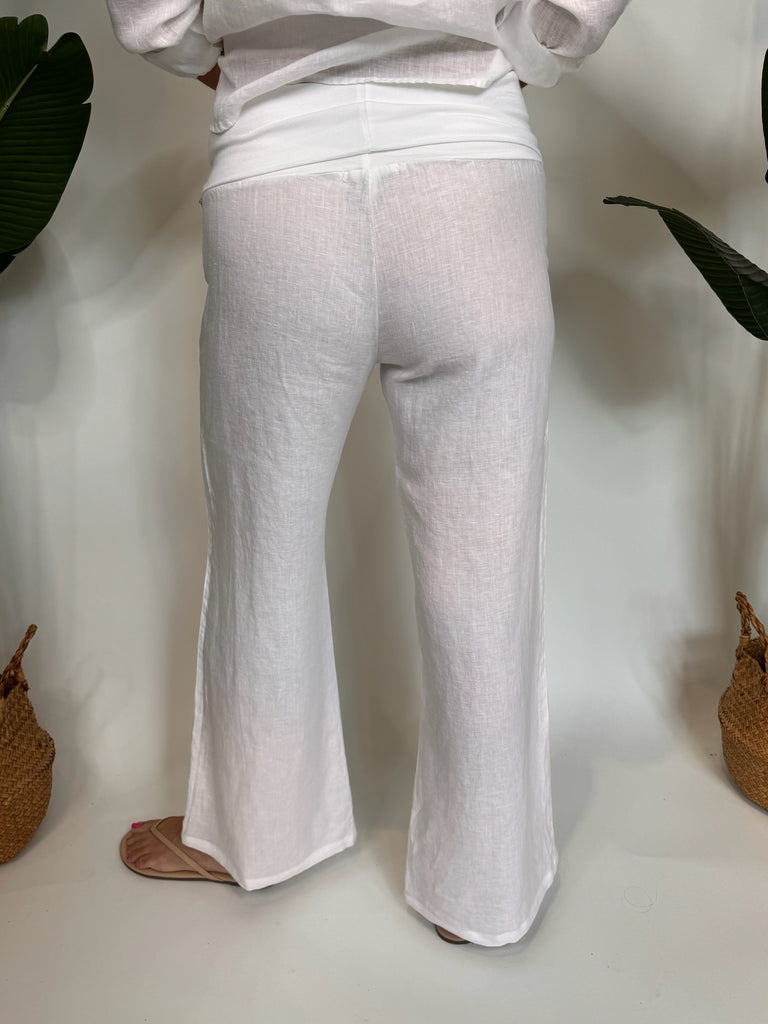 Fresh Laundry Foldover Linen Pant