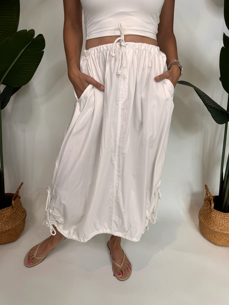 Free People Picture Perfect Parachute Skirt Optic White
