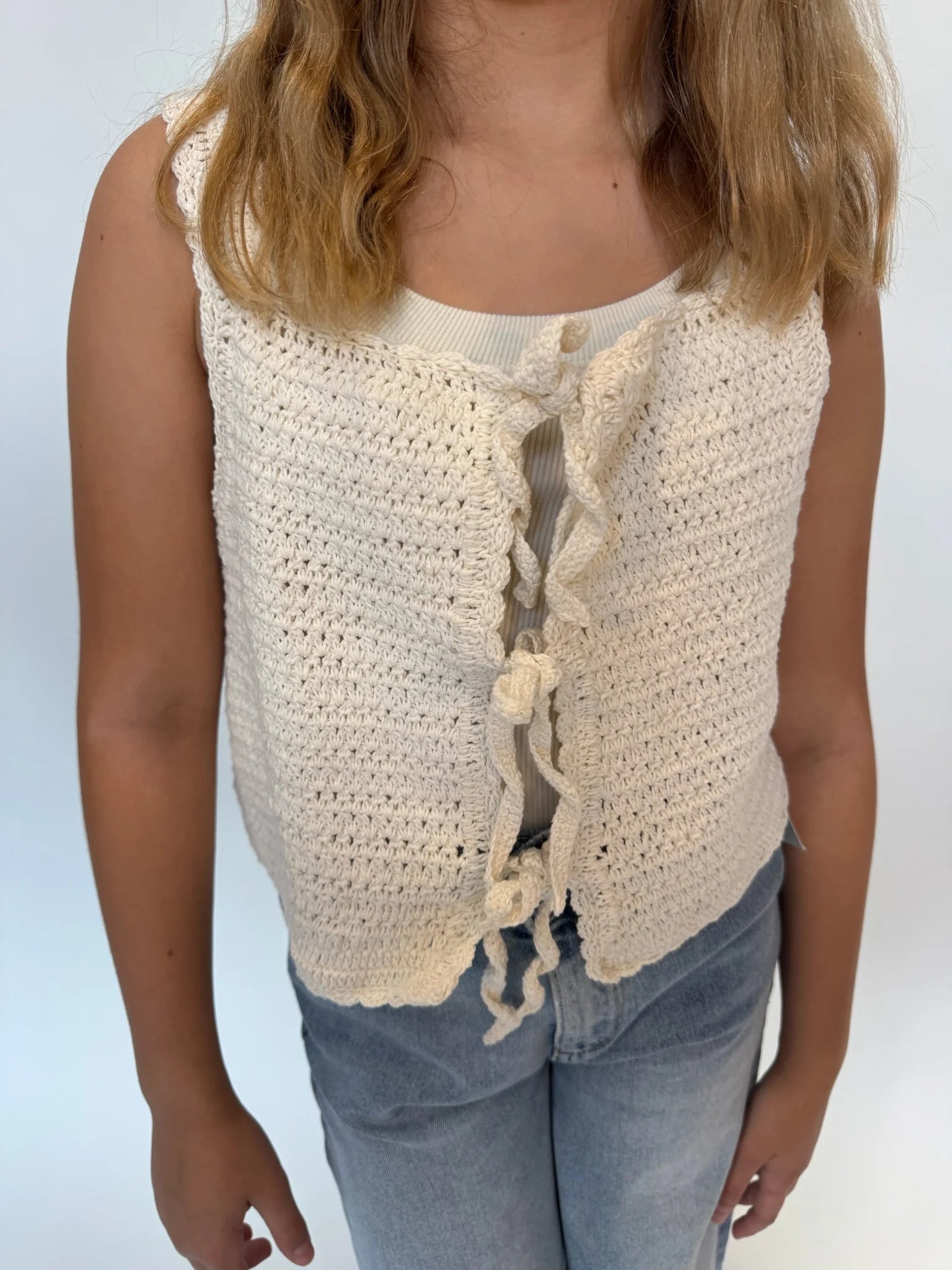 Skemo Kid Azure Crochet Tank W/Tie Vest