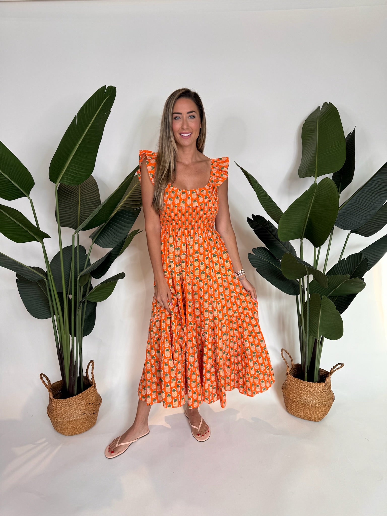 Pink City Prints Susie Dress Pineapple