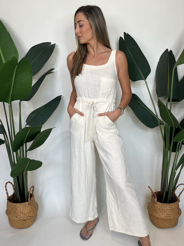 By Together Linen Jumpsuit Ivory