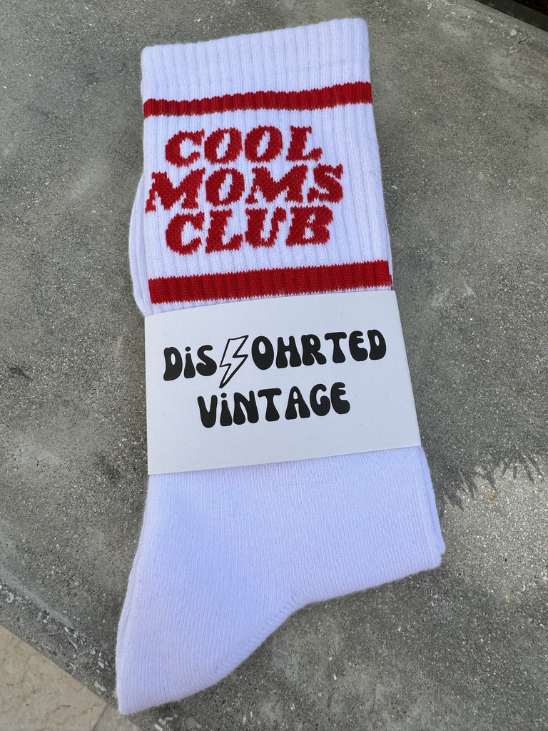 Disohrted Vintage Mom Socks Red