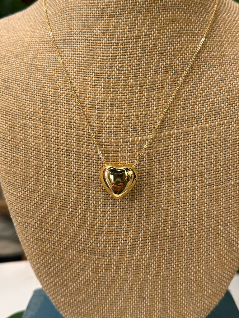 Silver Girl Sliding Heart Necklace Gold Filled | Vagabond Apparel Boutique