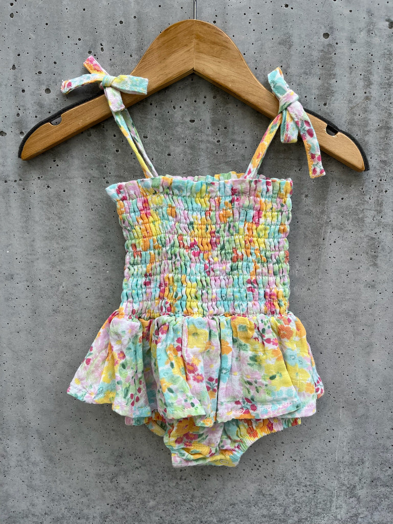 Angel Dear Spring Meadow Smocked Bubble With Skirt