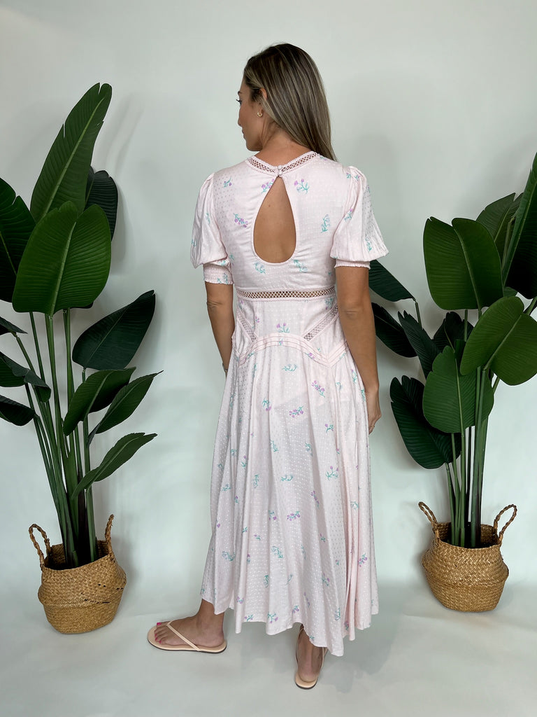 Free People Still In Love Maxi Pink Combo