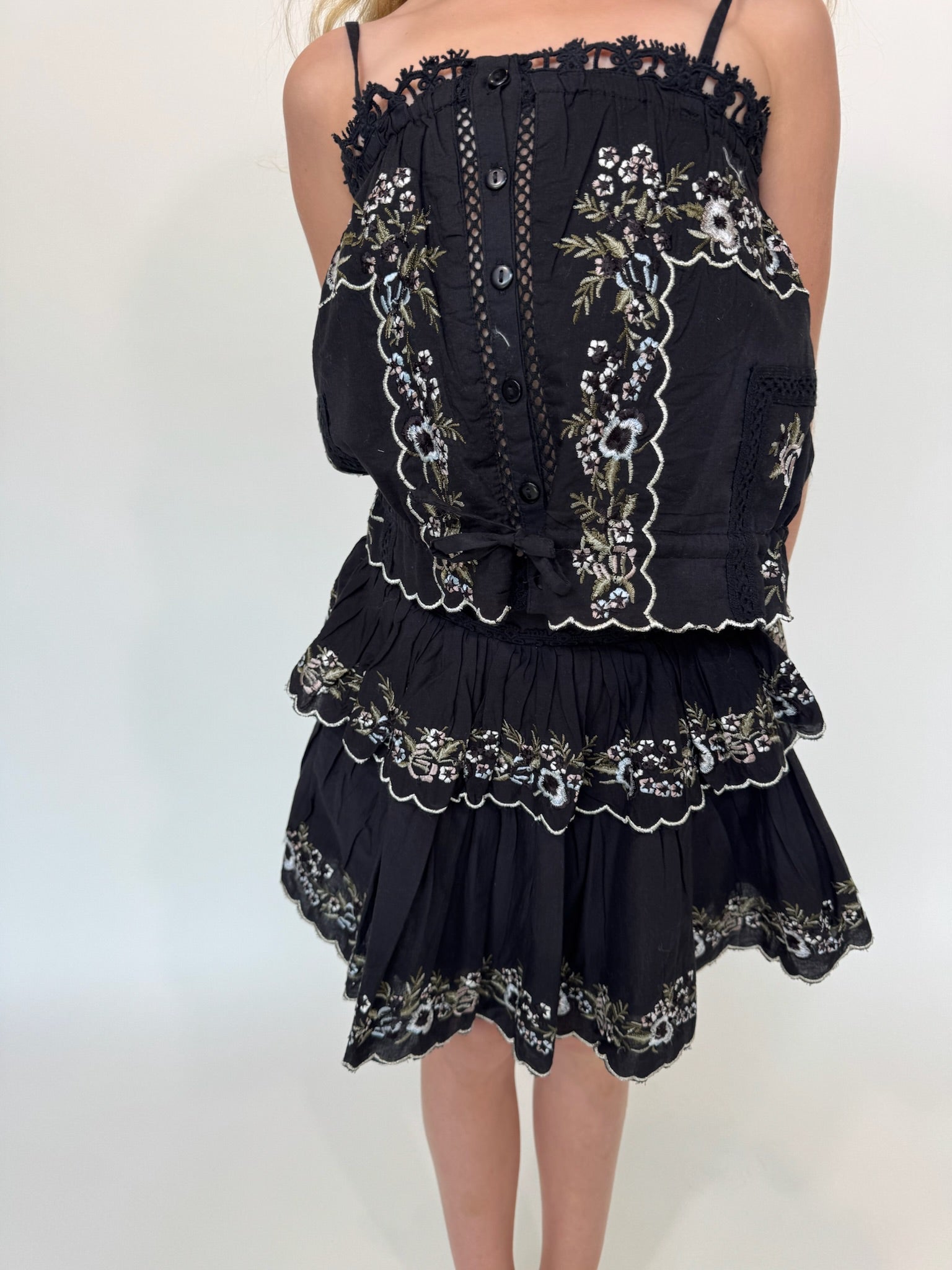 Katie J Allegra Floral Embroidered Cami Top