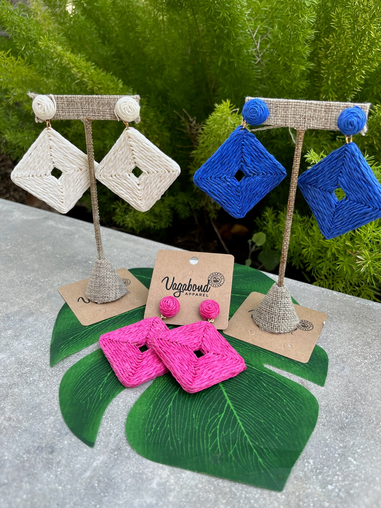 GSA Raffia Square Earrings