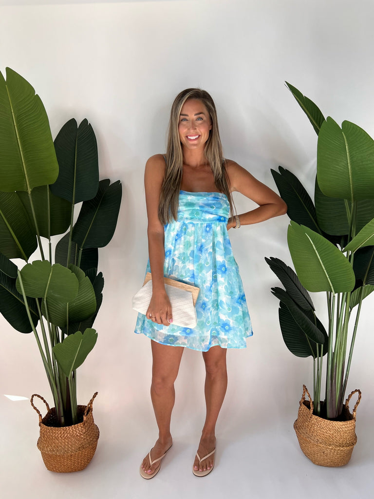 Reset Jocelyn Mini Dress Ocean Floral