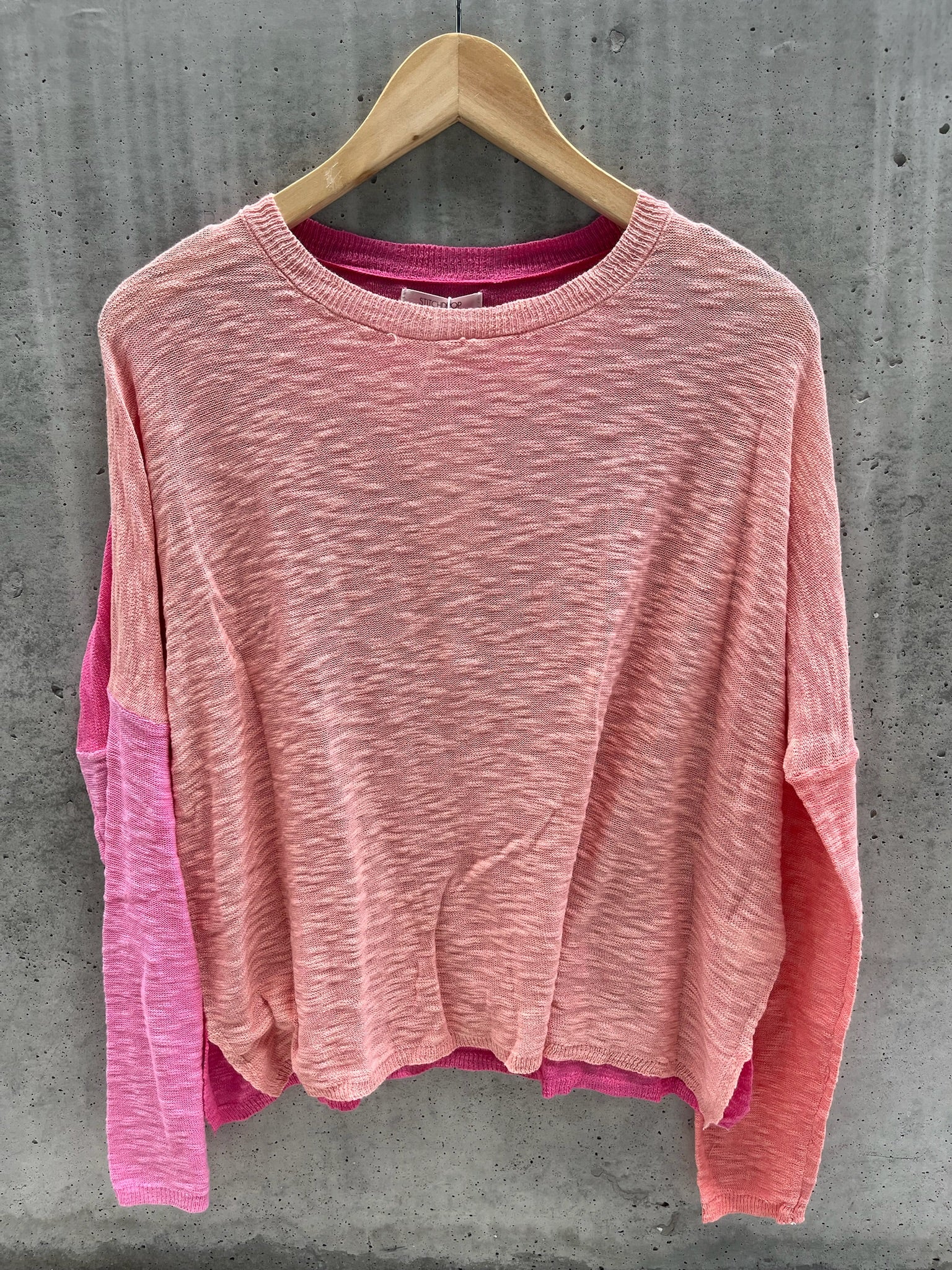  Stitch Drop Hight Tide Sweater Peach Nectar | Vagabond Apparel Boutique