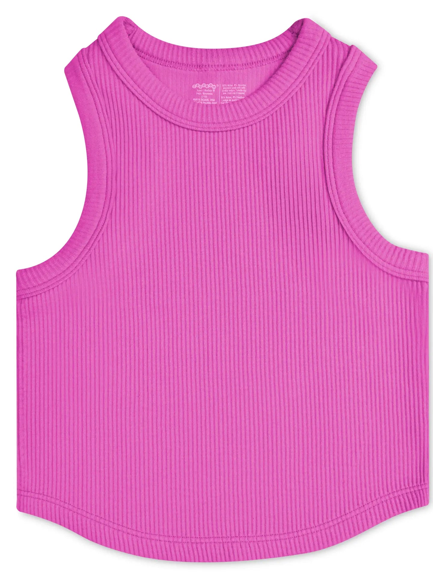 Iscream Cropped Ribbed Racerbank Tank