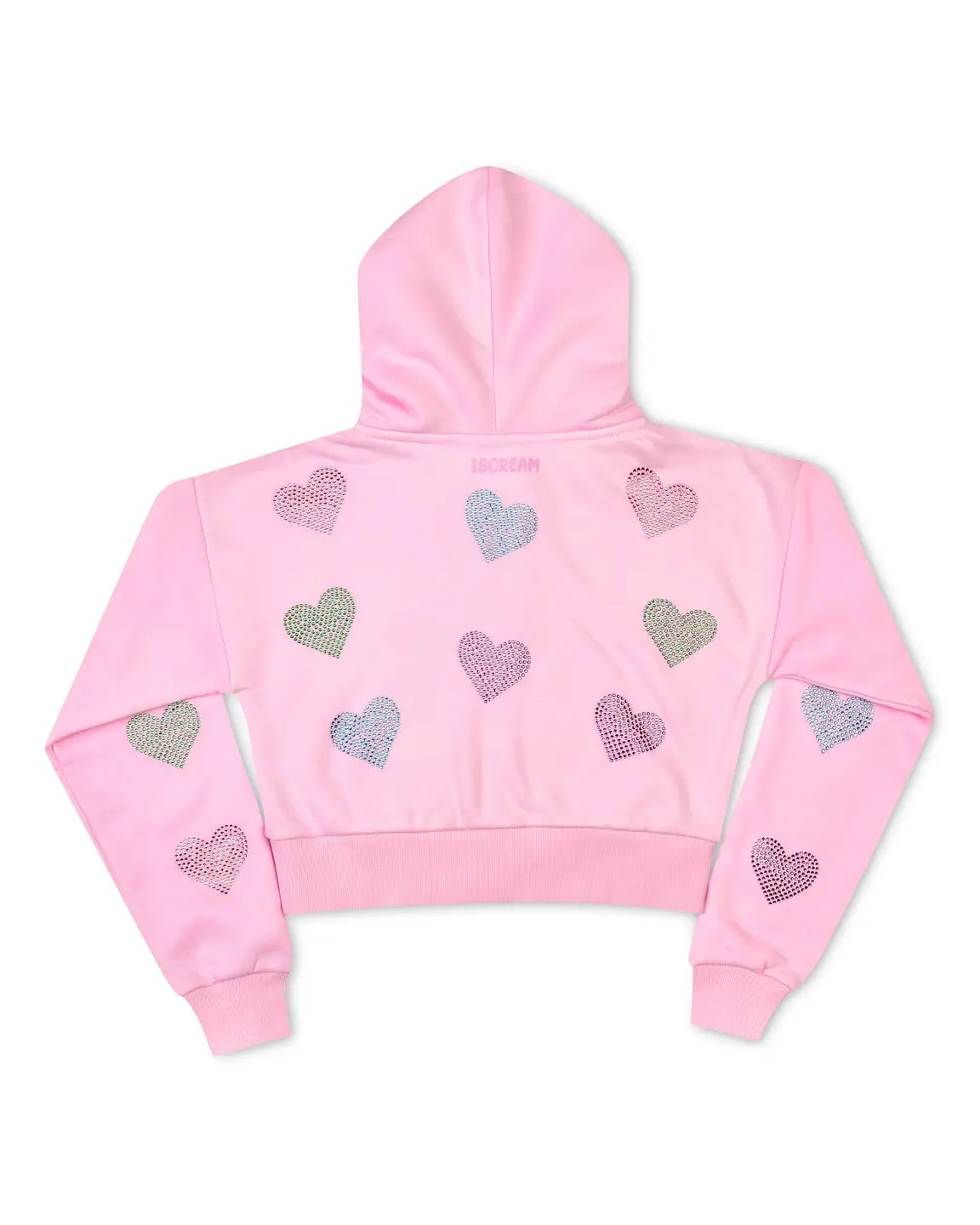 Iscream | Sparkling Hearts Cropped Zip Sweatshirt | Back | Vagabond | Apparel | Boutique