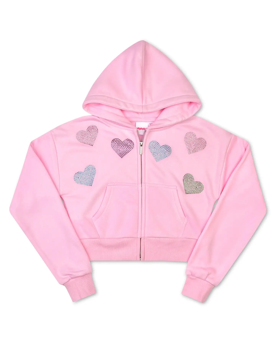 Iscream | Sparkling Hearts Cropped Zip Sweatshirt | Vagabond | Apparel | Boutique