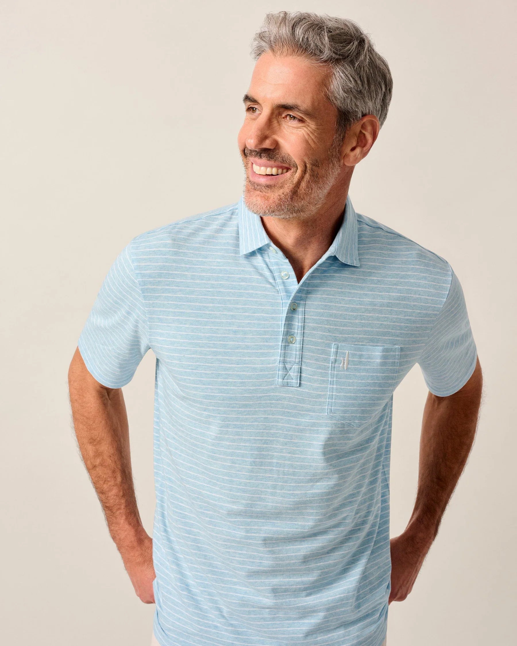 Johnnie O. | Ryan Polo | Cloud Blue | Close | Vagabond | Apparel | Boutique