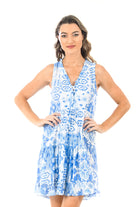 Walker & Wade Kaia Dress Short Periwinkle Ikat | Vagabond Apparel Boutique