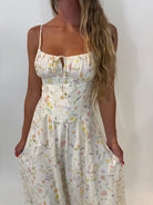 KLD | Floral Print Corset Boning Long Dress | Vagabond | Apparel | Boutique