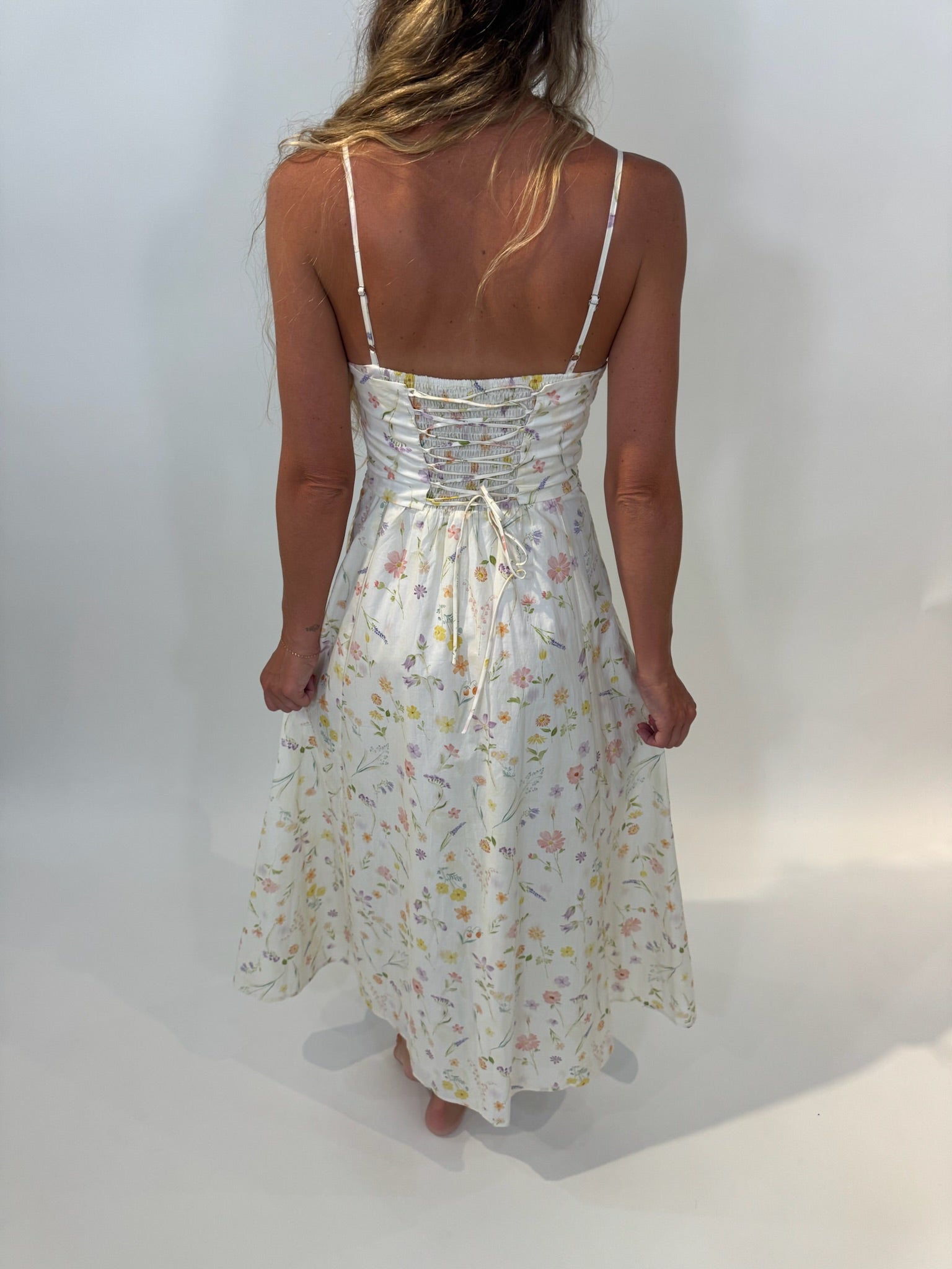 KLD | Floral Print Corset Boning Long Dress | Vagabond | Apparel | Boutique