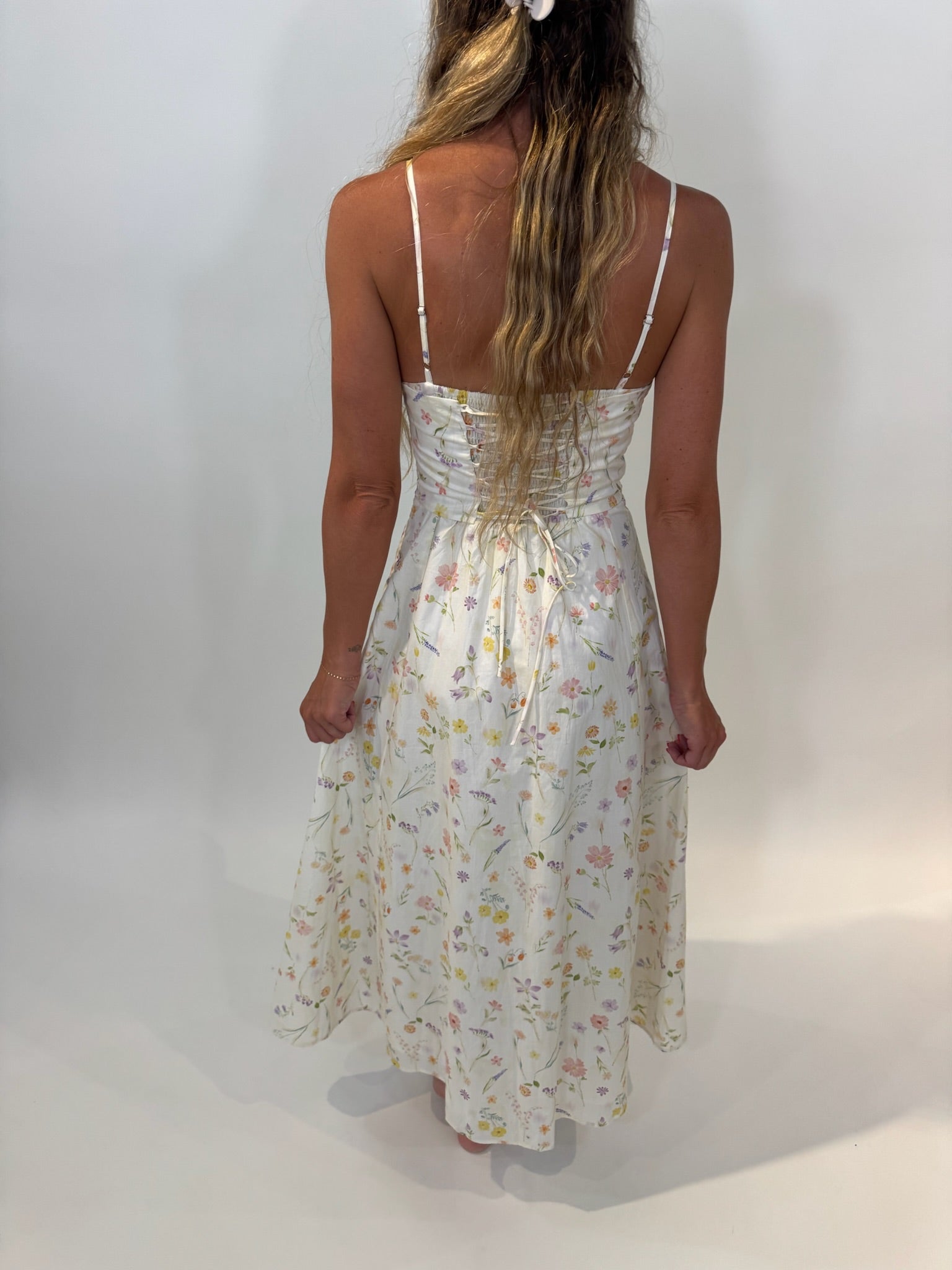 KLD | Floral Print Corset Boning Long Dress | Vagabond | Apparel | Boutique
