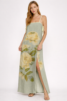 KLD | Floral Print Side Slit Maxi Dress | Vagabond | Apparel | Boutique